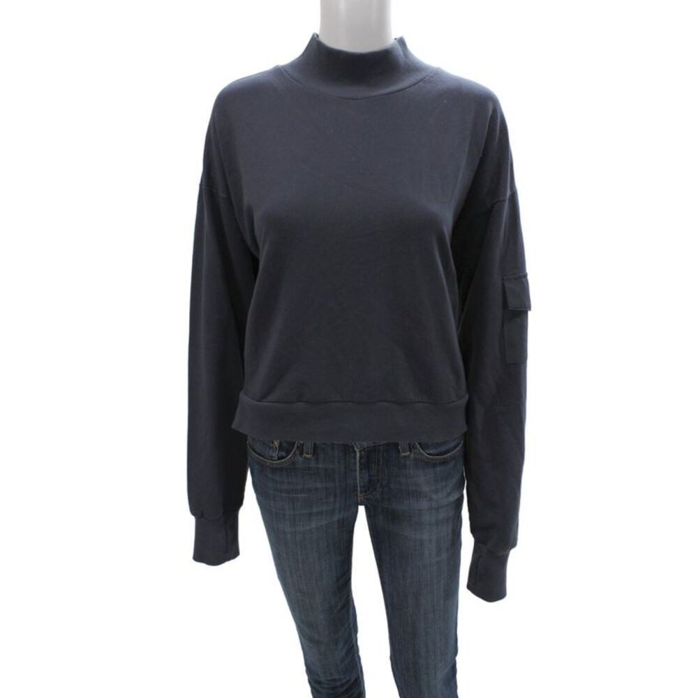 All In Motion Womens Pullover Sweatshirt Blue Mock Neck Long Sleeve Size XL